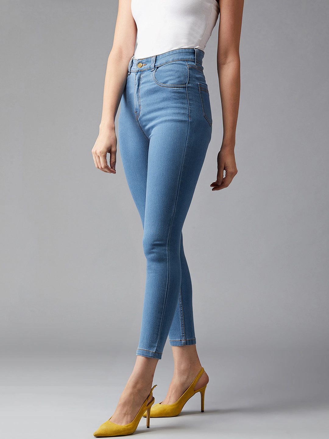 Jeans de corte skinny (Azul claro)
