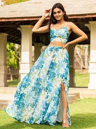 Top azul y falda (M)